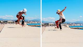 Learning how to 180 BACKSIDE INDY early grab / 180 frontside boneless off a ledge