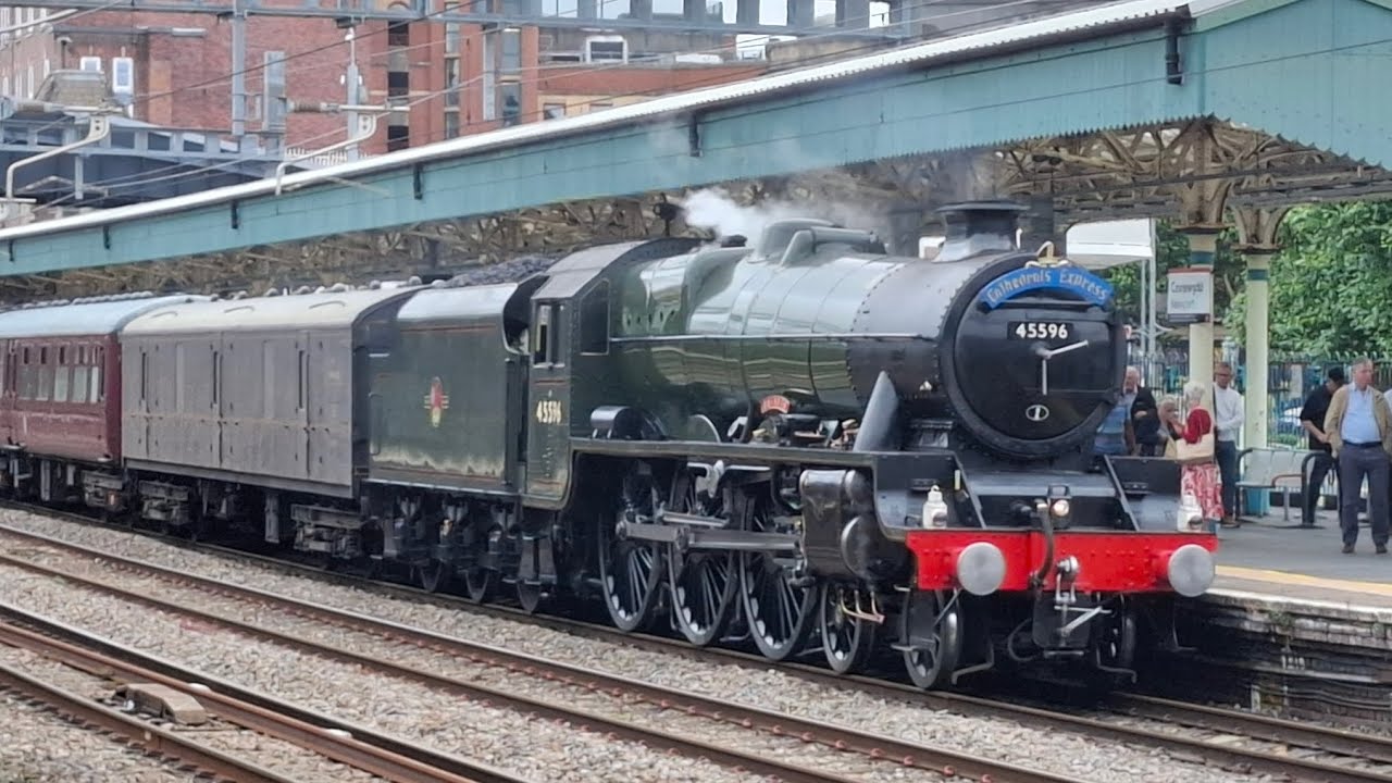 The Cathedral Express Steam Train Arrives And Departing Newport For Swansea From Birmingham