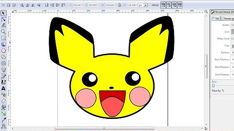Inkscape Tutorial - How To Draw Pichu From Pokemon In Inkscape. (PART 1)