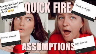 Quick Fire ASSUMPTIONS Challenge.. We HAVE To Answer EVERYTHING!