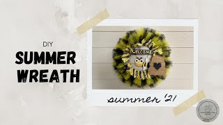 Honey Bee Summer Wreath DIY | Dollar Tree DIY | Easy Home Decor On A Budget
