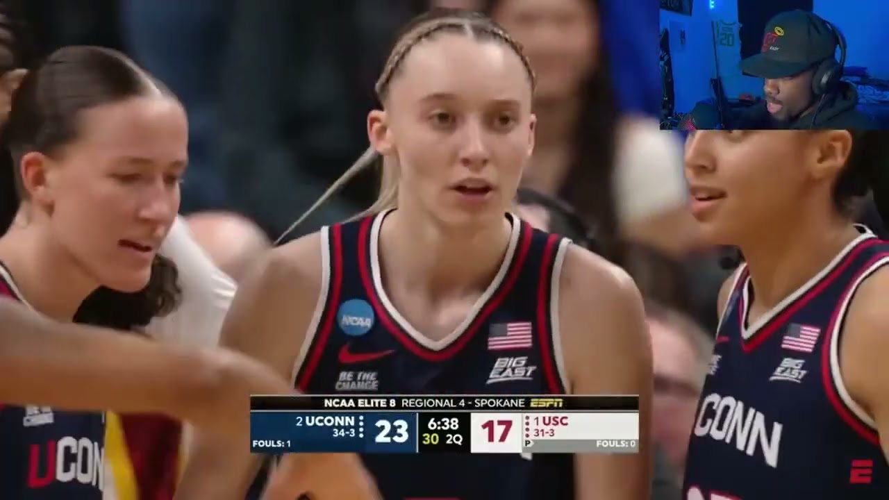 dMillionaire REACTS to #2 UConn vs #1 USC | Elite 8 | NCAA Tournament Highlights