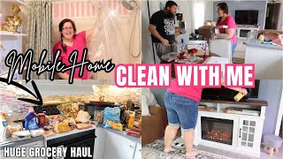 CLEAN WITH ME | SINGLE WIDE | RESETTING MY MOBILE HOME | PLUS GROCERY HAUL 2024
