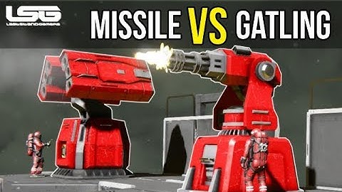 Missile Launcher VS Gatling Gun Turret Damage Testing - Space Engineers