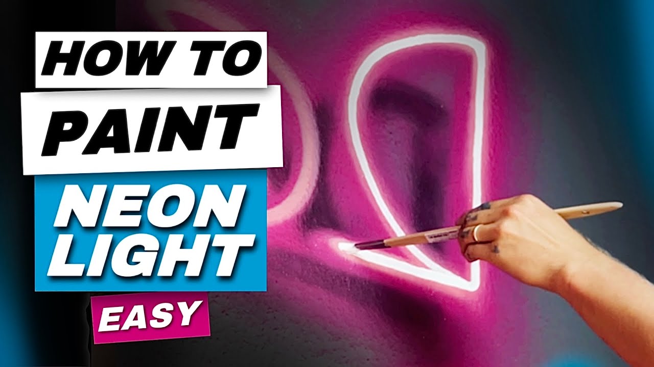 Painting tutorial/ easy and fun! Neon Lights/ Step By Step 