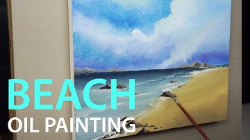Beach | Oil painting | Easy technique | Tutorials for beginners