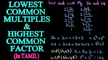 NUMBERS: HIGHEST COMMON FACTOR AND LOWEST COMMON MULTIPLES(in TAMIL)