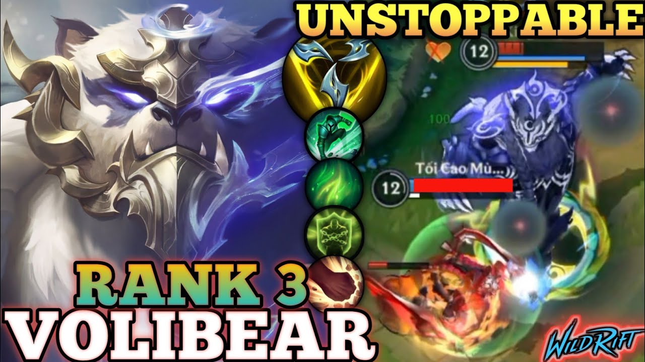 VOLIBEAR AGGRESSIVE TOPLANE MVP PLAY! AD TANK BUILD- TOP 3 GLOBAL VOLIBEAR BY Kingsboy444- WILD RIFT