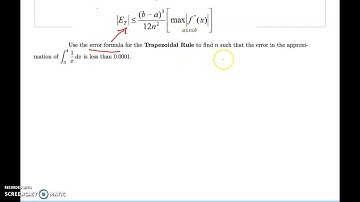 Using Trapezoidal error rule