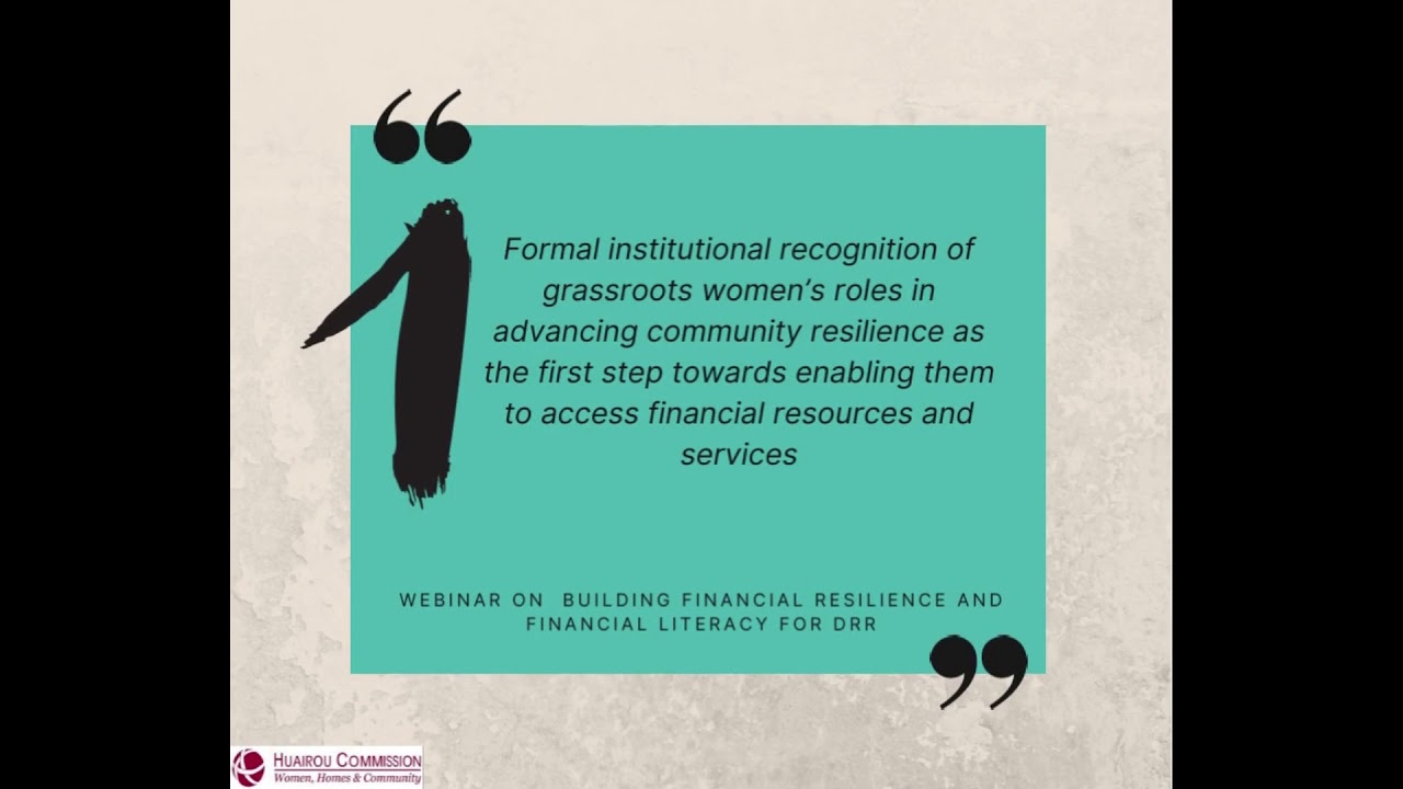 Suranjana Gupta, Huairou Commission - Key recommendations at the NIDM Webinar