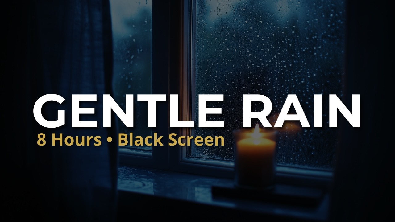 Gentle Rain & Soft Piano for Deep Sleep — Black Screen 8 Hours | 432Hz Anxiety Relief Support