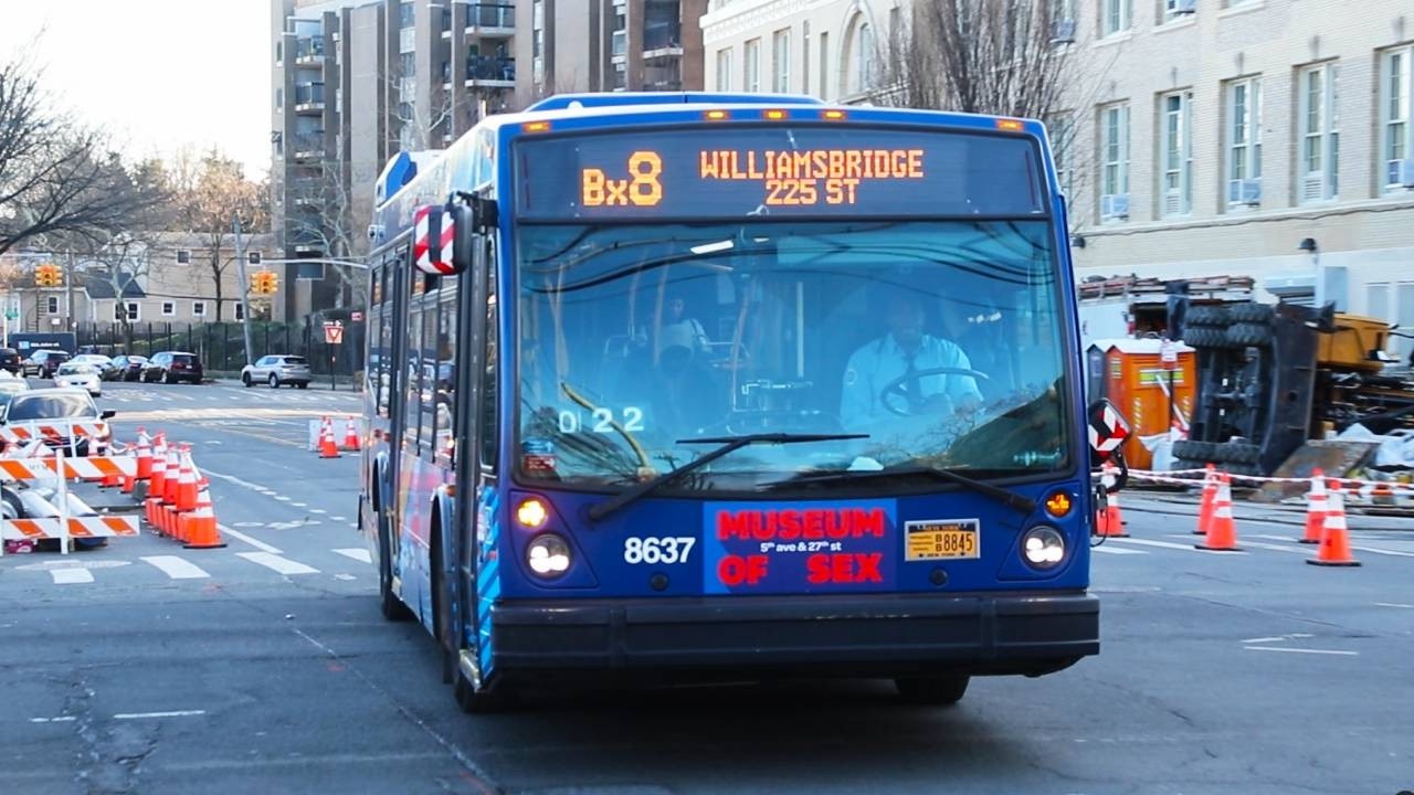 NYCT Bus: 2019 Novabus LFS #8637 on the Bx8 along Williamsbridge