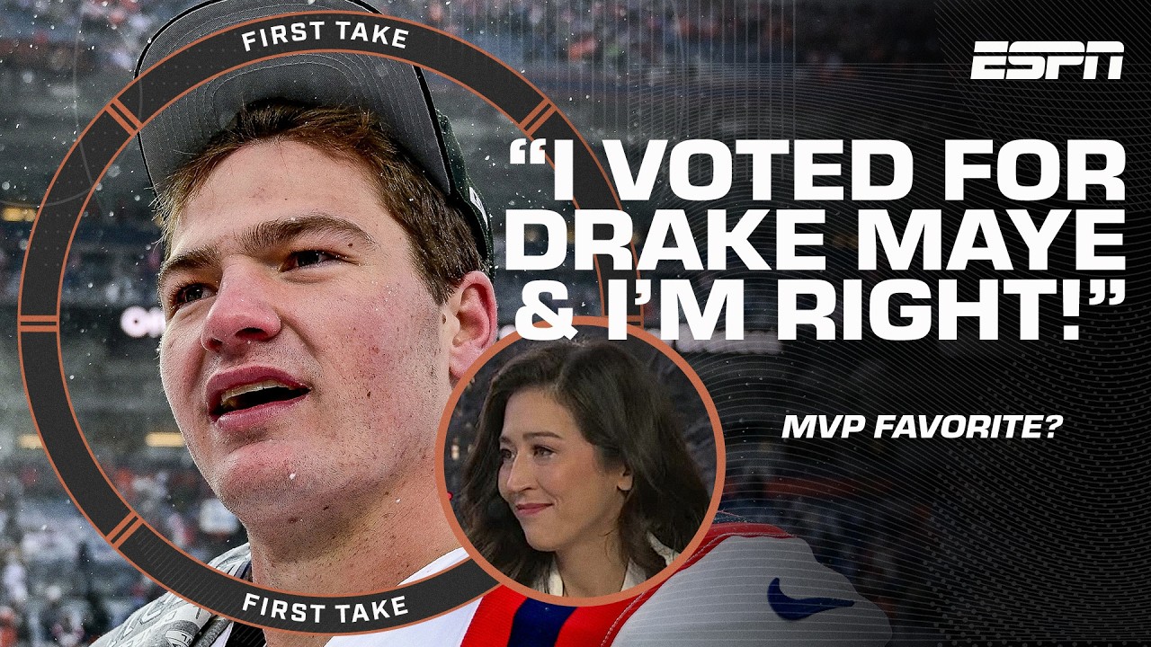 ‘I voted for Drake Maye, and I’M RIGHT’ 👀 STANDING on my MVP pick | First Take