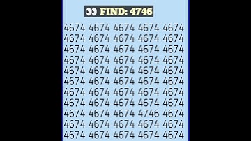 Only fastest mind can find 4746 -try it now:#fypシ゚ #gk #iqtest #eyetest #trending#shorts