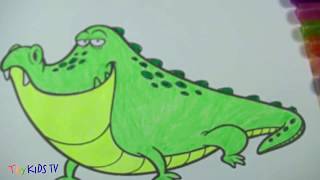 How To Color Crocodile - Best Coloring For Kids - Toykids Tv