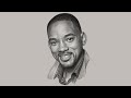 Realtime portrait drawing demonstration will smith  how to draw