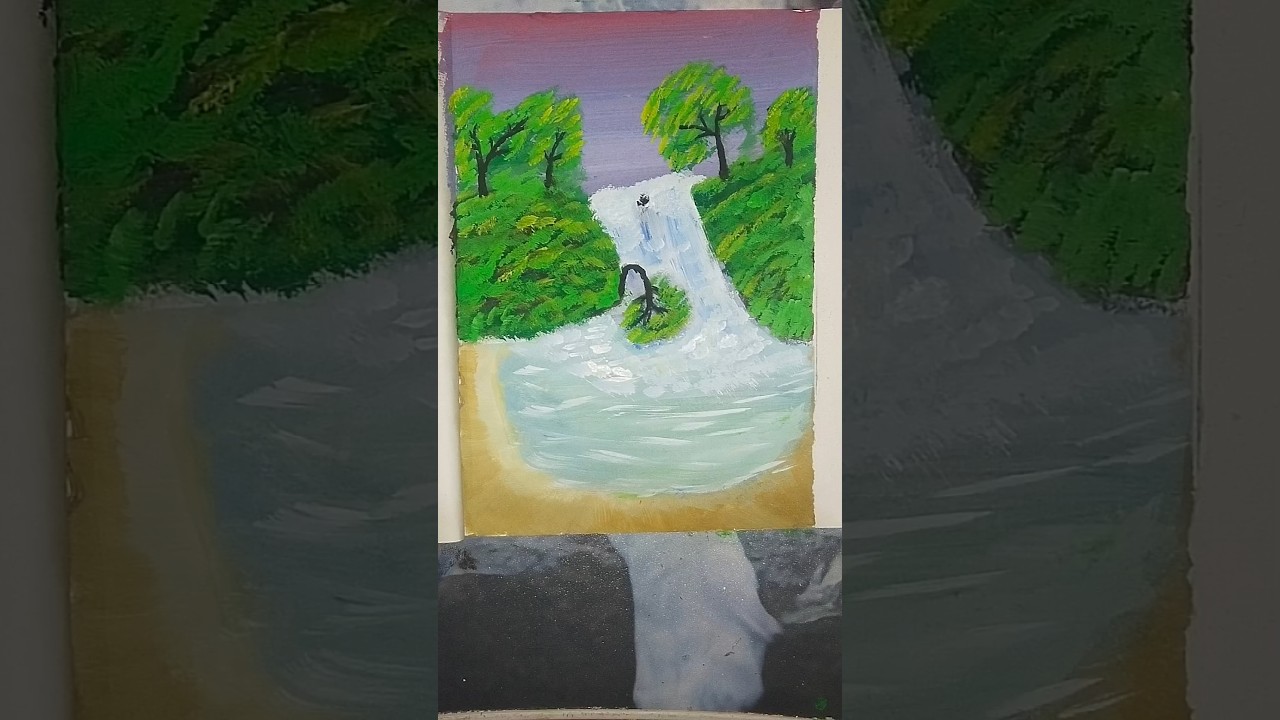 Beautiful Waterfall Scenery Painting 🎨💦 | Nature Art | 