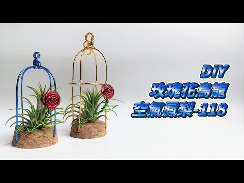 DIY wire 教你如何使用彩色鋁線製作空氣鳳梨 玫瑰花鳥籠 How to make Aluminum wire Air plant flowerstand rose bird cage
