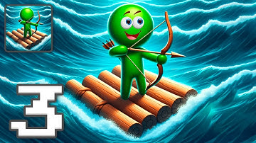 Ocean War: Raft Survival 3D - Gameplay Walkthrough Part 2 - Tutorial Sea Battles (iOS, Android)