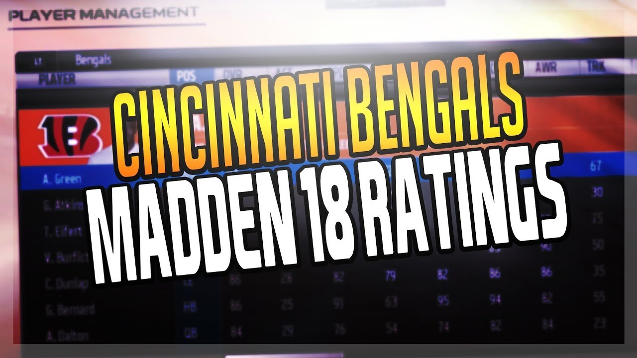 MADDEN 18: CINCINNATI BENGALS OFFICIAL RATINGS!!