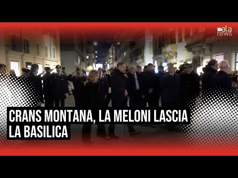 Video Crans Montana,l'uscita di Giorgia Meloni dalla Basilica San Carlo al Corso