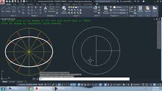 Drawing Ellipse - Concentric Circles Method in AutoCAD | Engineering Graphics screenshot 5