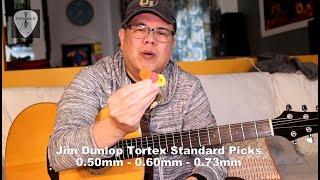 Jim Dunlop Standard Tortex assorted picks tone demo on acoustic guitar