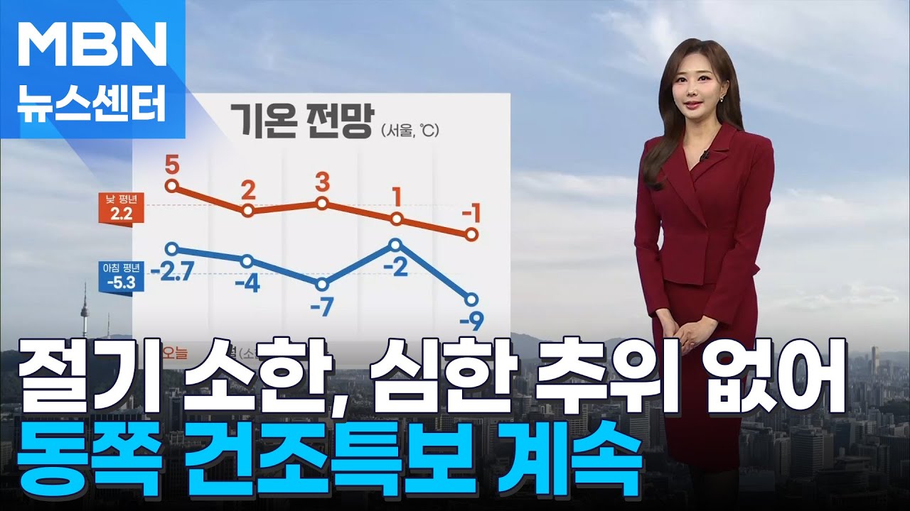 소한 심한 추위 없고 건조특보 지속 MBN 보도 화면