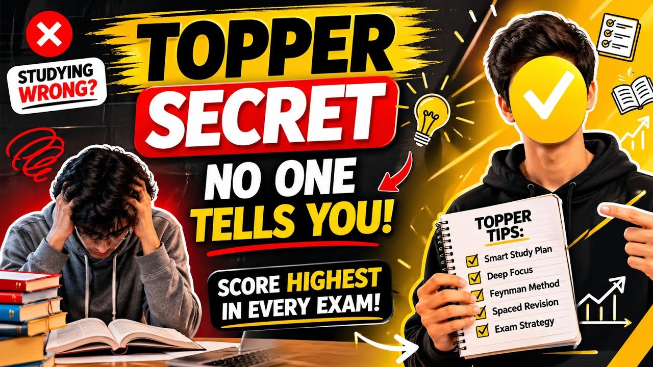 🔥5 TOPPER SECRET Study Tips : Score Highest in Every Exam - YouTube
