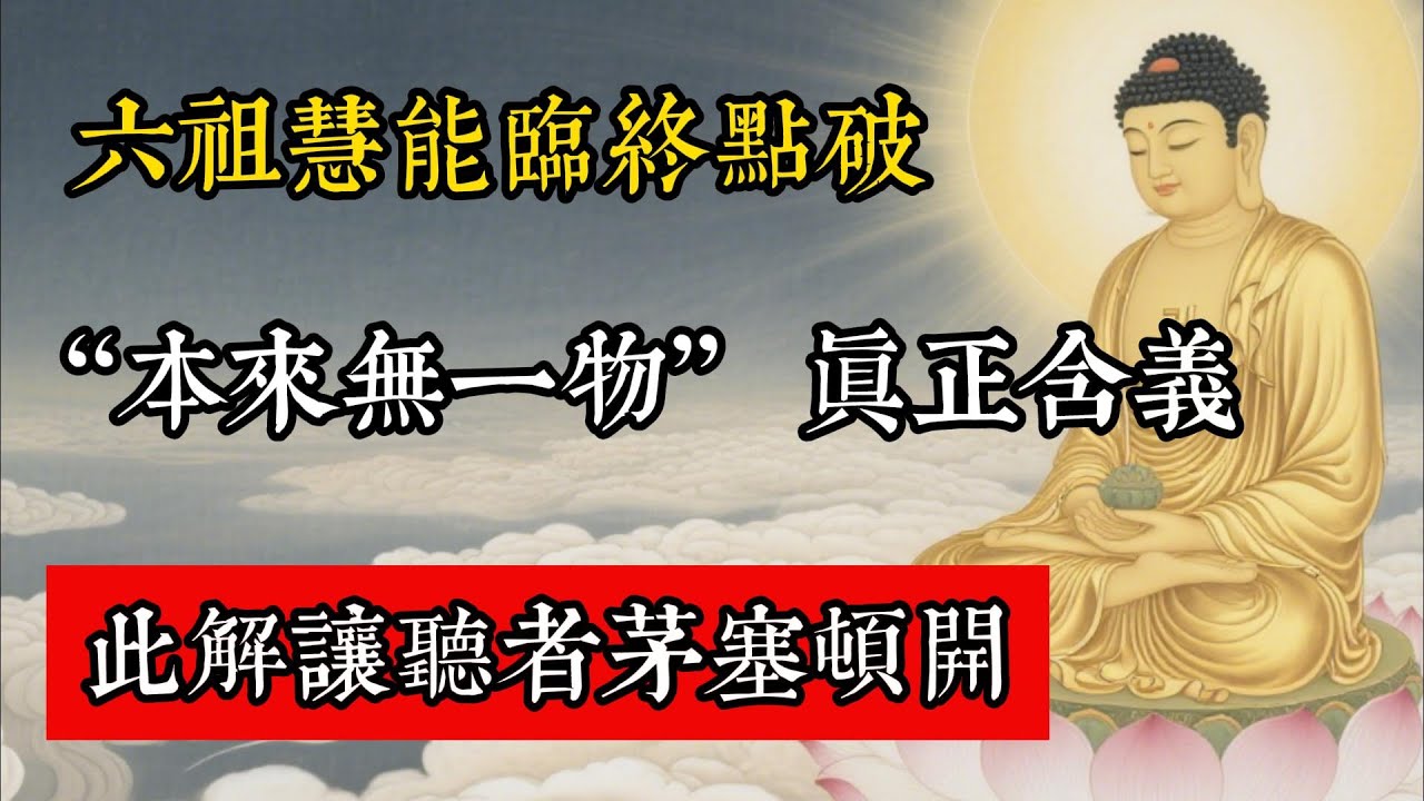 六祖慧能臨終點破：“本來無一物” 真正含義，此解讓聽者茅塞頓開!#佛教 #佛家 #佛法 #佛學知識 #佛學智慧 #修心修行 #佛教文化 #禪悟人生 #傳統文化