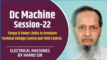 DC Machine Session-22 Torque & Power Limits in Armature Terminal Voltage Control and Field Control.