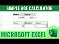Age Calculator Tutorial In Microsoft Excel