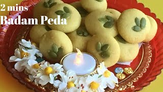 Badam Peda Recipe|Badam Peda with condensed milk|Badam Burfi|kesar peda|kaju burfi| mithai recipe