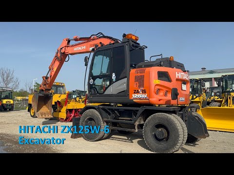 油圧ショベル】HITACHI ZX125W-6 - YouTube