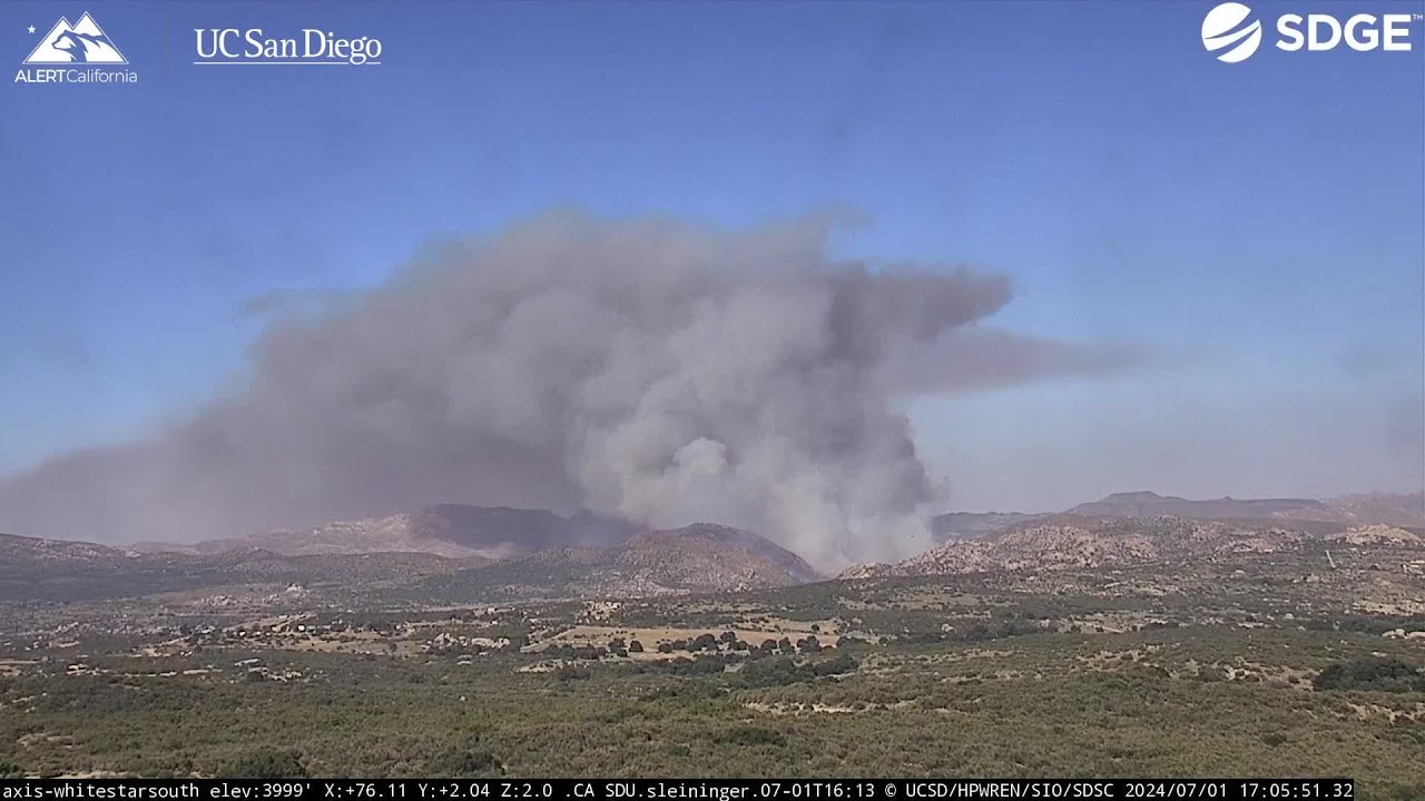 TIME-LAPSE: Start & growth of McCain Fire in San Diego County - YouTube