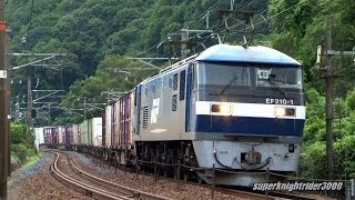 JR貨物 EF210-1号機(トップナンバー)+コキ25B 貨物列車1071レ 瀬野→中野東 2013.8