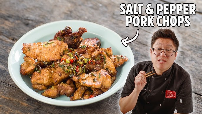 Air Fryer Chinese Salt and Pepper Pork Chops - This Old Gal