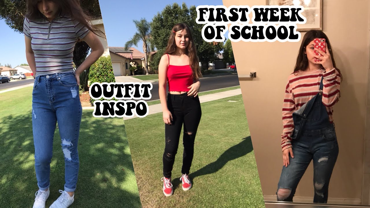 FIRST WEEK OF SCHOOL OUTFIT INSPO 2018 / OOTW - YouTube