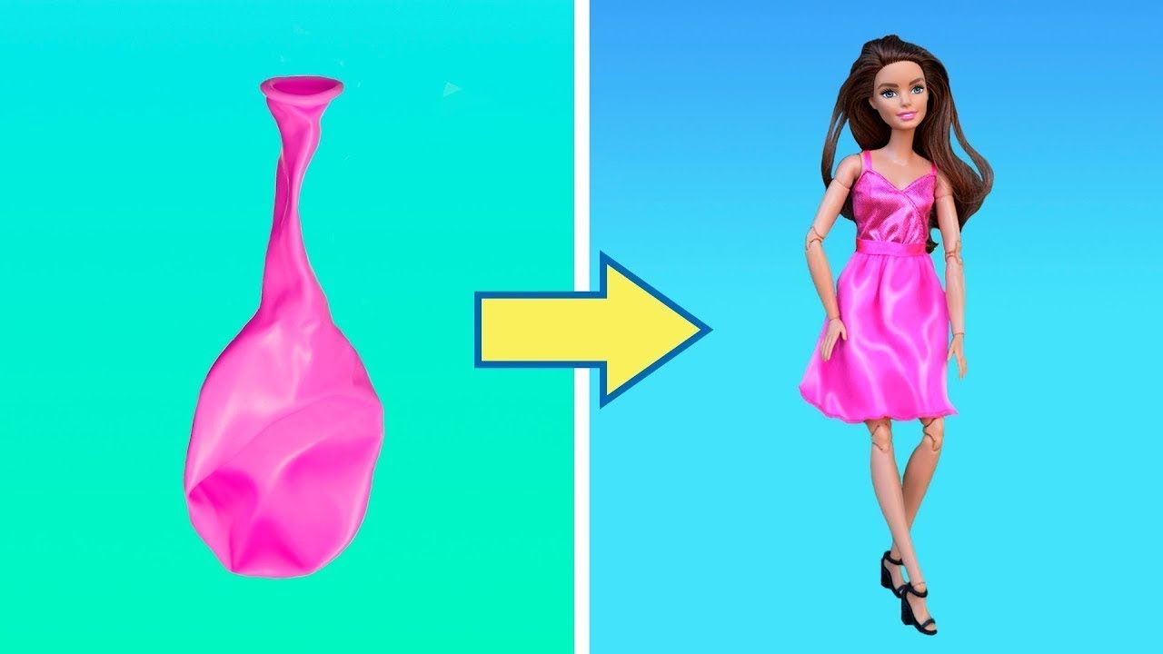 COME FARE VESTITI di BARBIE CON SEMPLICI PALLONCINI [ TUTORIAL] !!! 