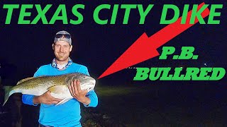 FISHING GALVESTON TX | TEXAS CITY DIKE FISHING | BEST PLACE TO FISH? PB 40" BULL RED