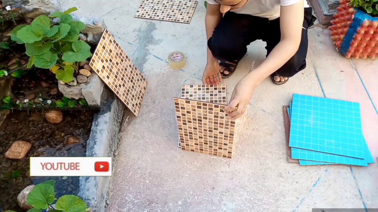 صناعة المزهرية من قطع السيراميك .جليج.المرجو الاشتراك في القناة