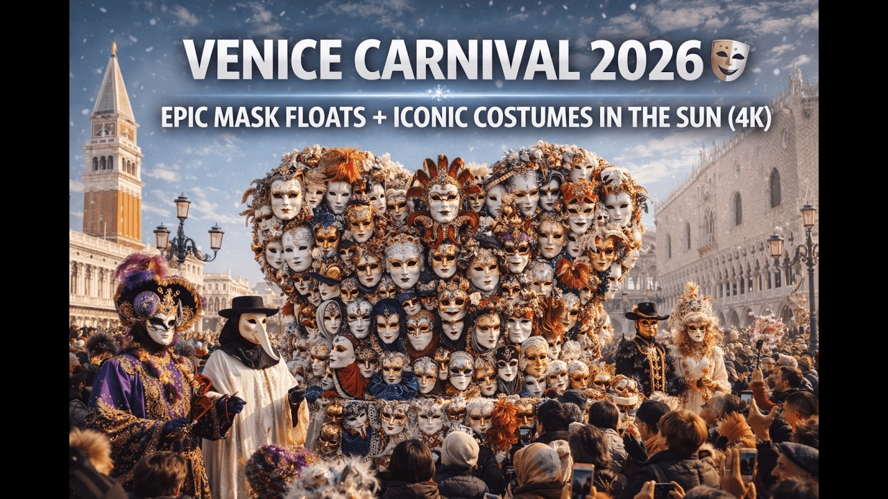 VENICE CARNIVAL 2026 🎭 EPIC MASK FLOATS + ICONIC COSTUMES IN THE SUN (4K)