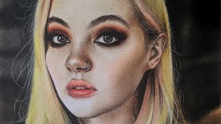 Портрет Дарьи Каплан/Drawing Daria Kaplan/soft pastels screenshot 1