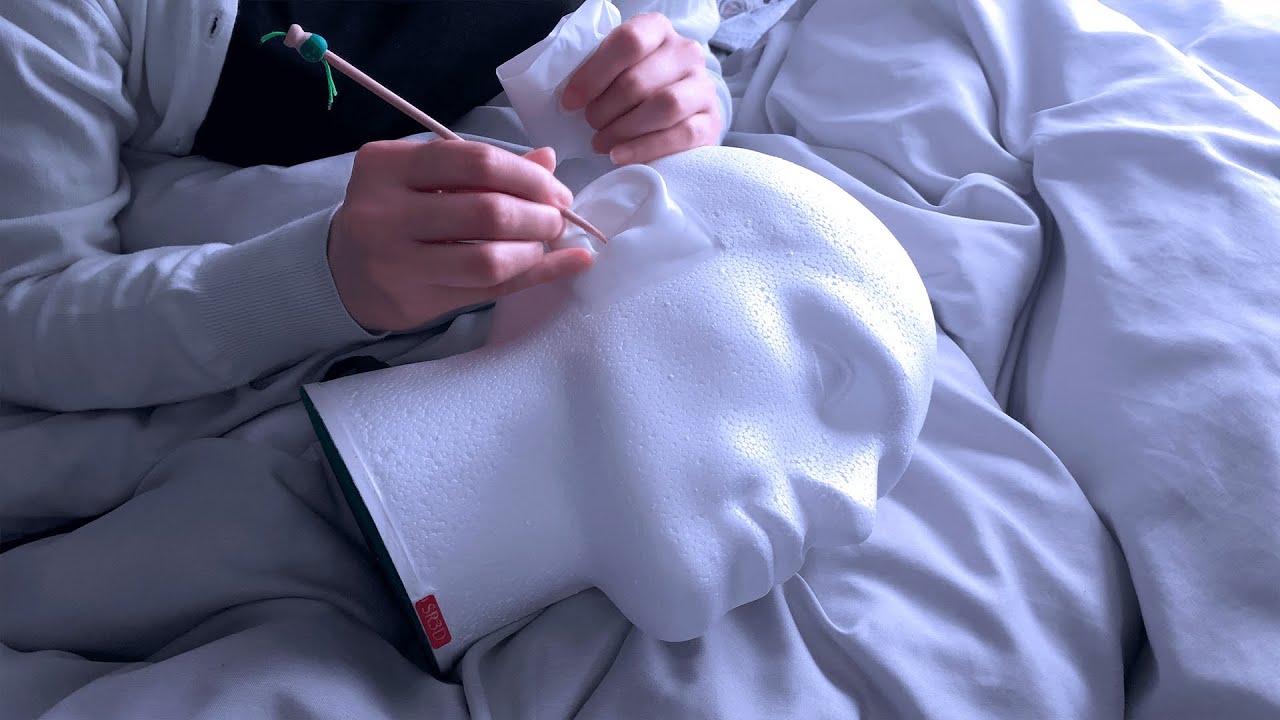 ACMP Realistic Ear Cleaning to Fall Asleep in Bed 😪 ear blowing, SR3D dummy head / 耳かき