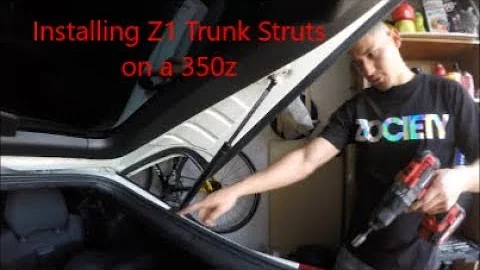 Installing  Z1 Motorsports trunk struts on the 350z!