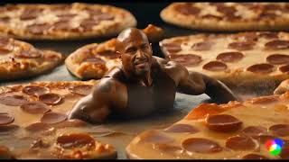 Dwayne Johnson drowned in pizza