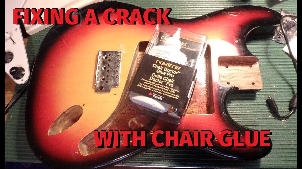 Fixing a cracked Strat Style Body With Chair Glue BORIS! YouTube