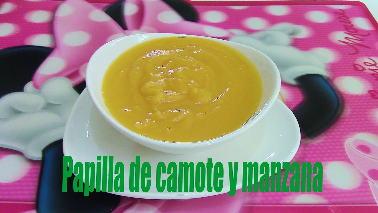 PAPILLA DE CAMOTE Y MANZANA, PARA BEBÉ