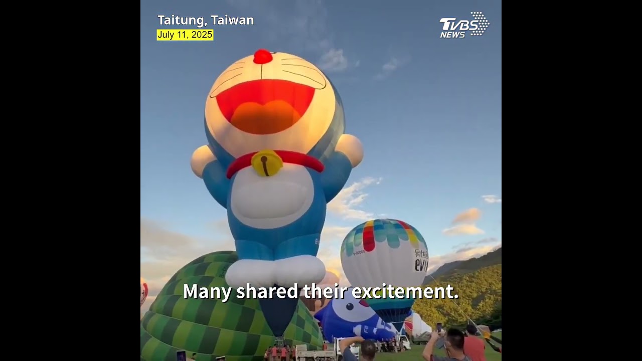 Doraemon balloon debuts at Taiwan International Balloon Festival