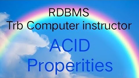 RDBMS/ACID Properities in tamil/TRB Computer instructor Grade-I/2021
